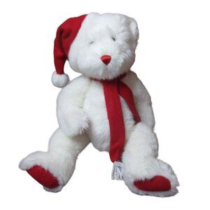 Ron Banafato 16" Floppy Plush Christmas Bear with Hat &amp; Scarf